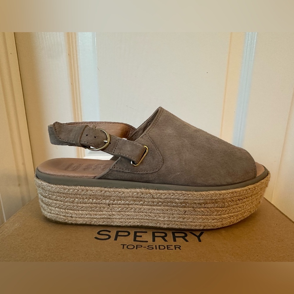Sperry Women's taupe Suede Platform Sandals